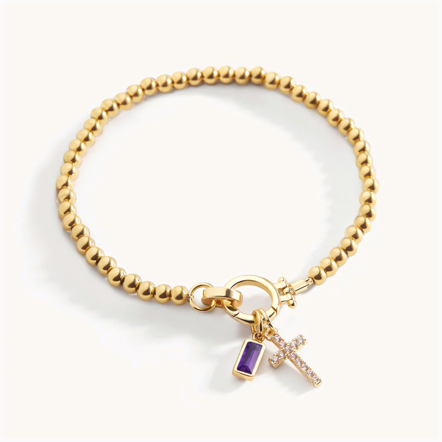 Bracelet Croix & Pierre de Naissance en Or