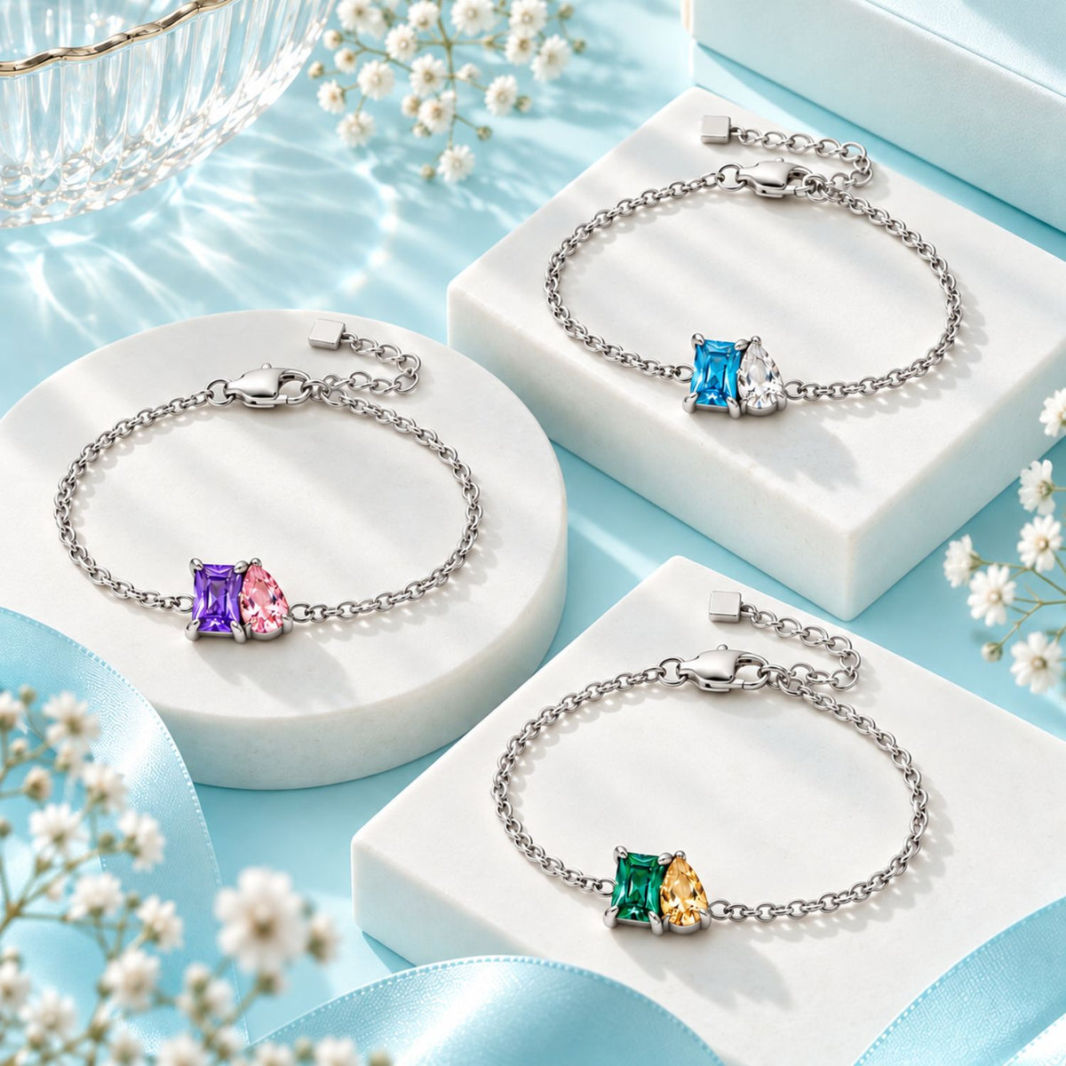 Bracelet Symbiose avec Pierres Personnalisées