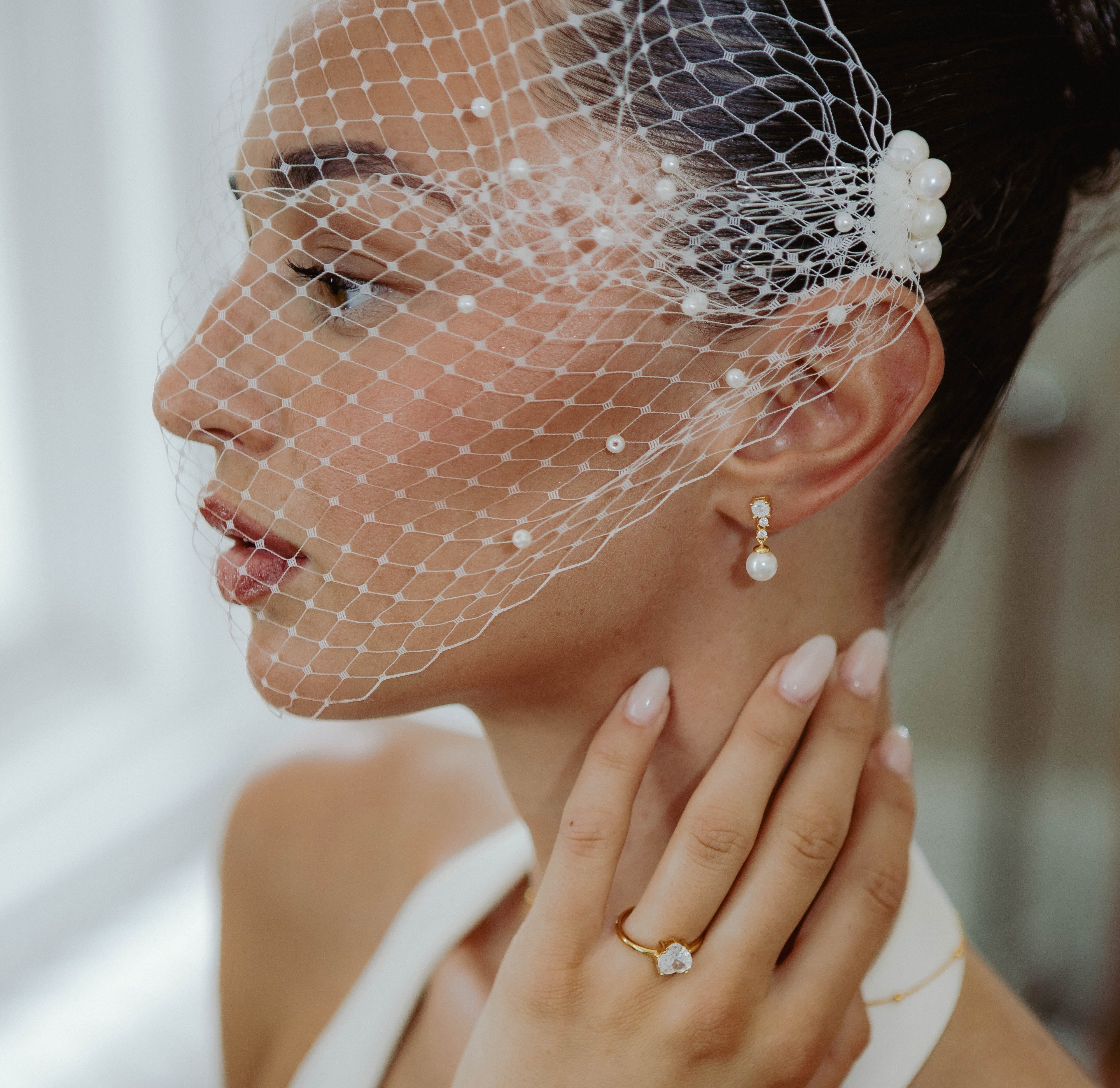 Boucles d’Oreilles Solace Perle et Diamant en Argent