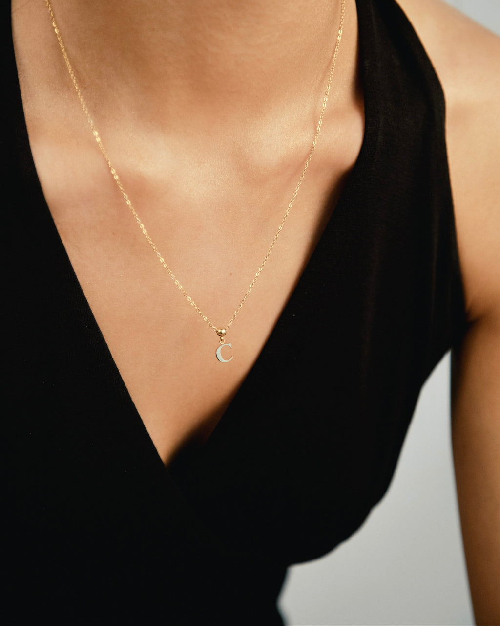 Pendentif Initiale C Classique en Or