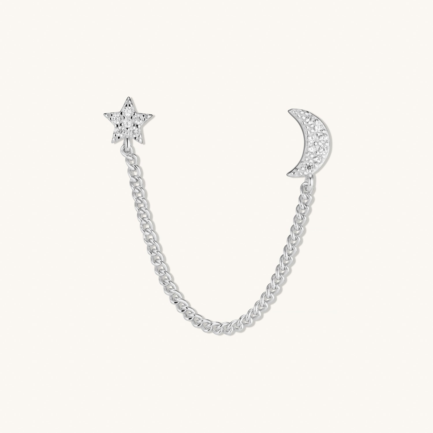 Puces d’Oreilles Maillon Céleste en Argent