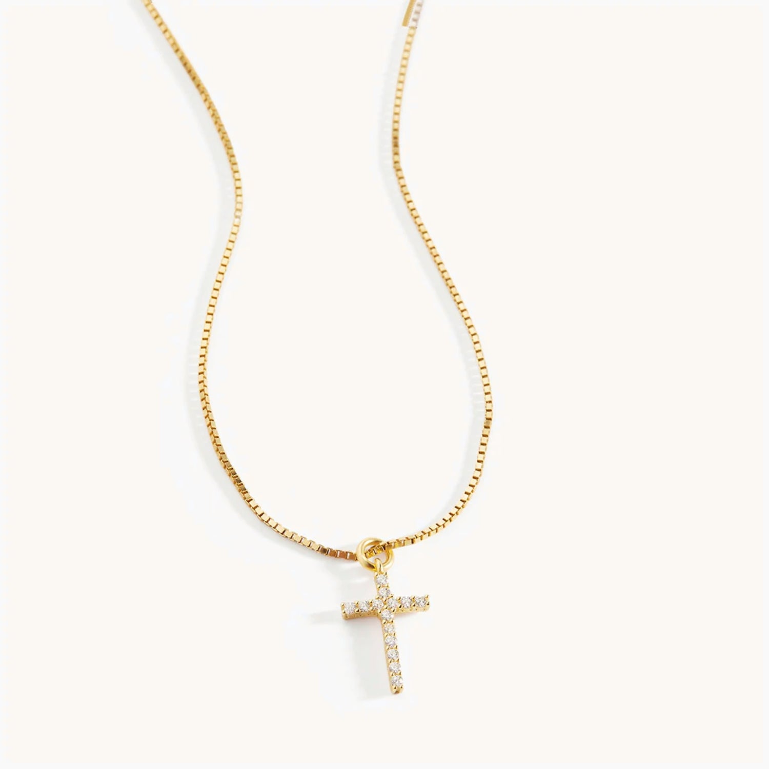 Collier Croix Pavé en Or