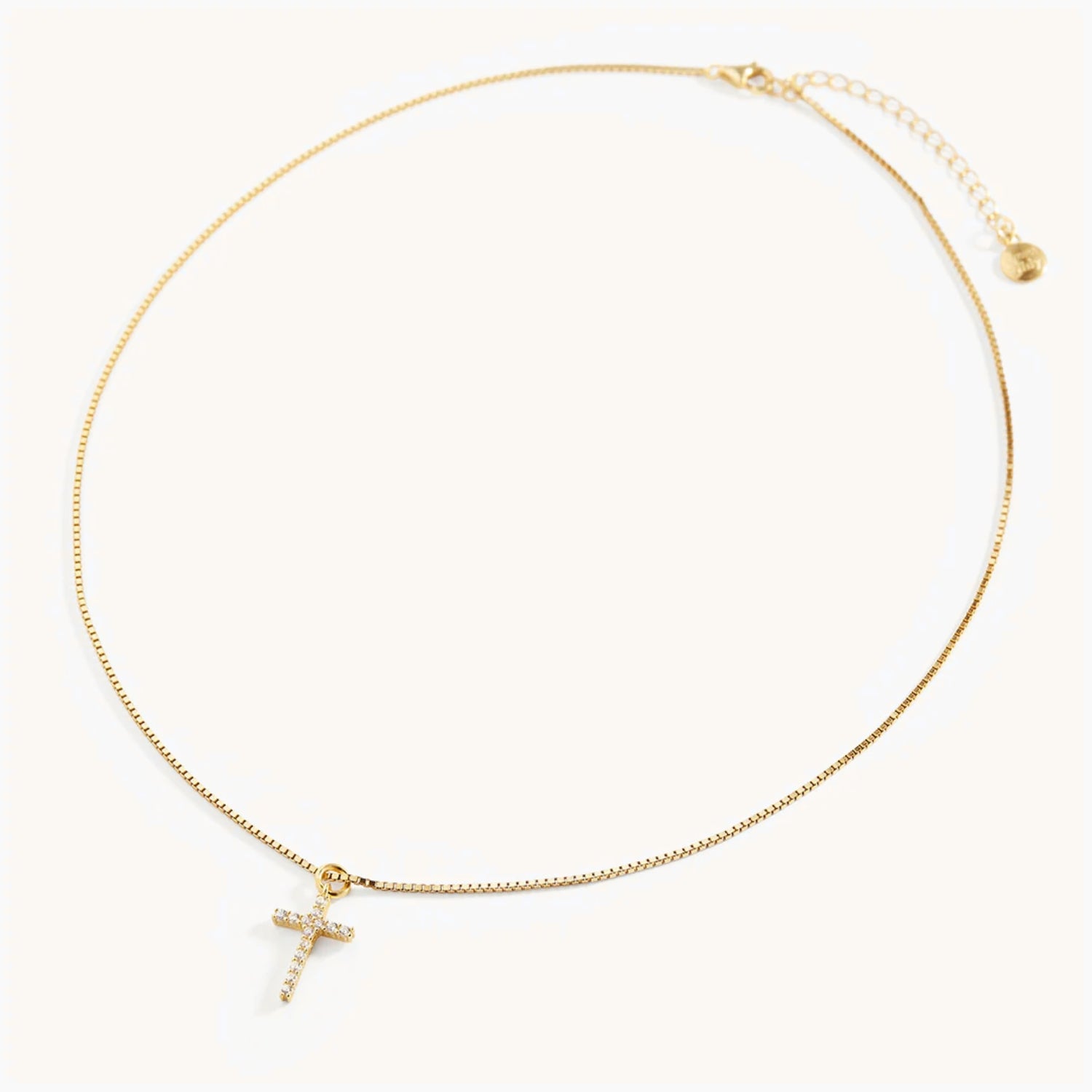 Collier Croix Pavé en Or