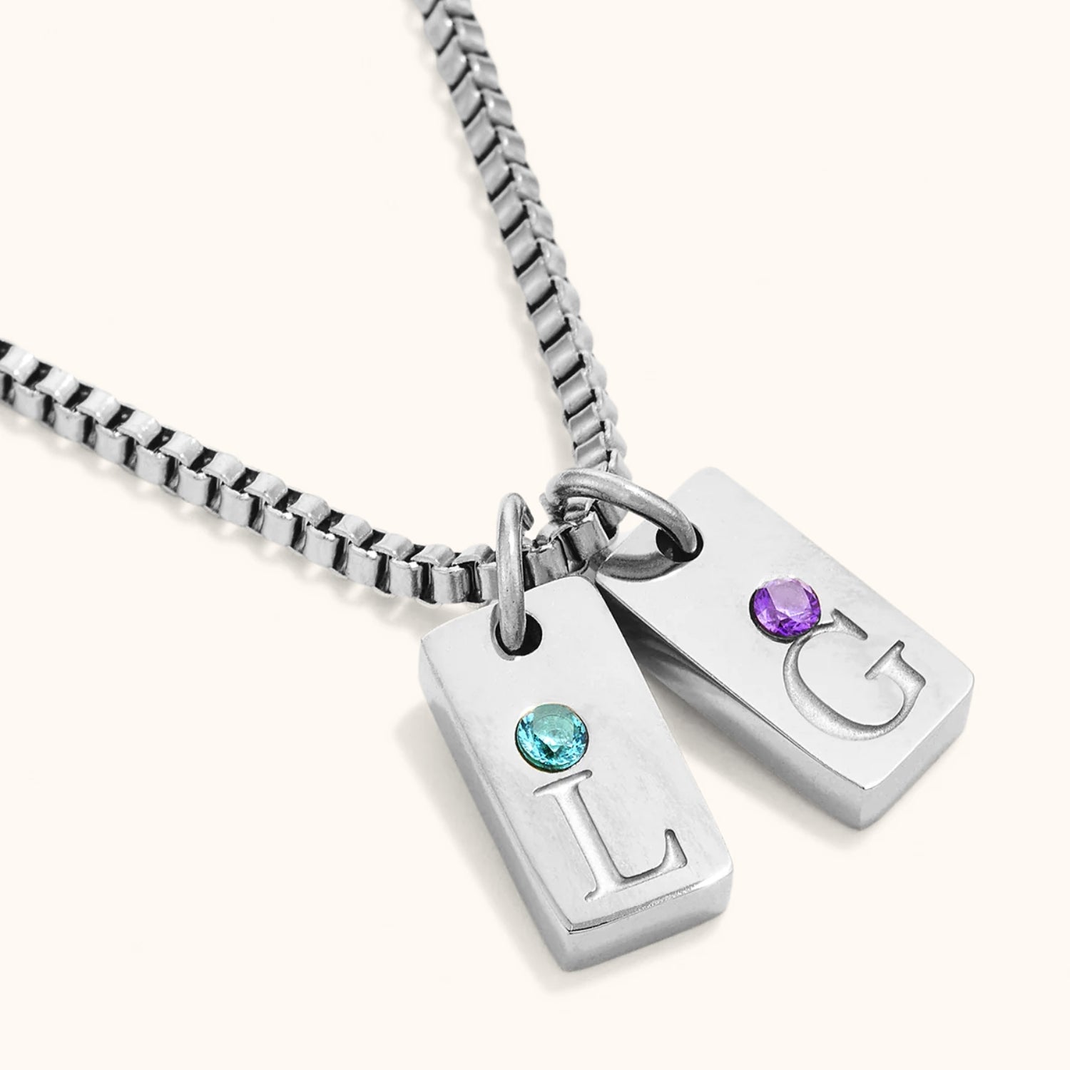 Collier Initiale Pavé Rectangle