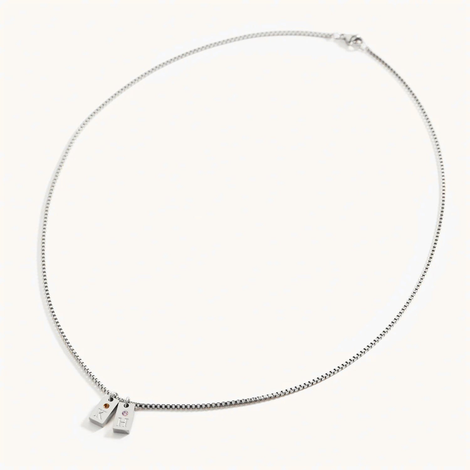 Collier Initiale Pavé Rectangle