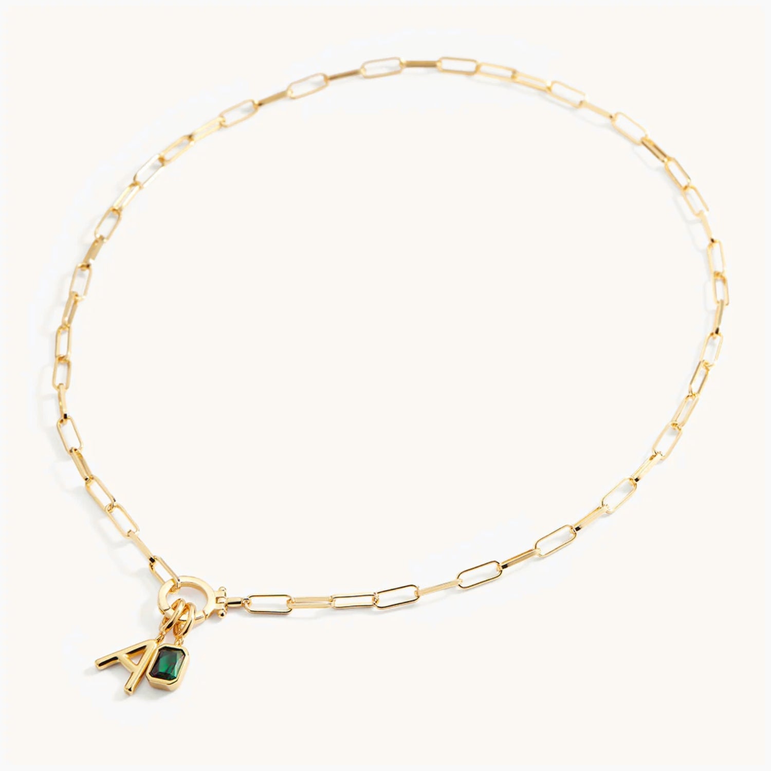 Collier Maille Initiale & Pierre de Naissance en Or