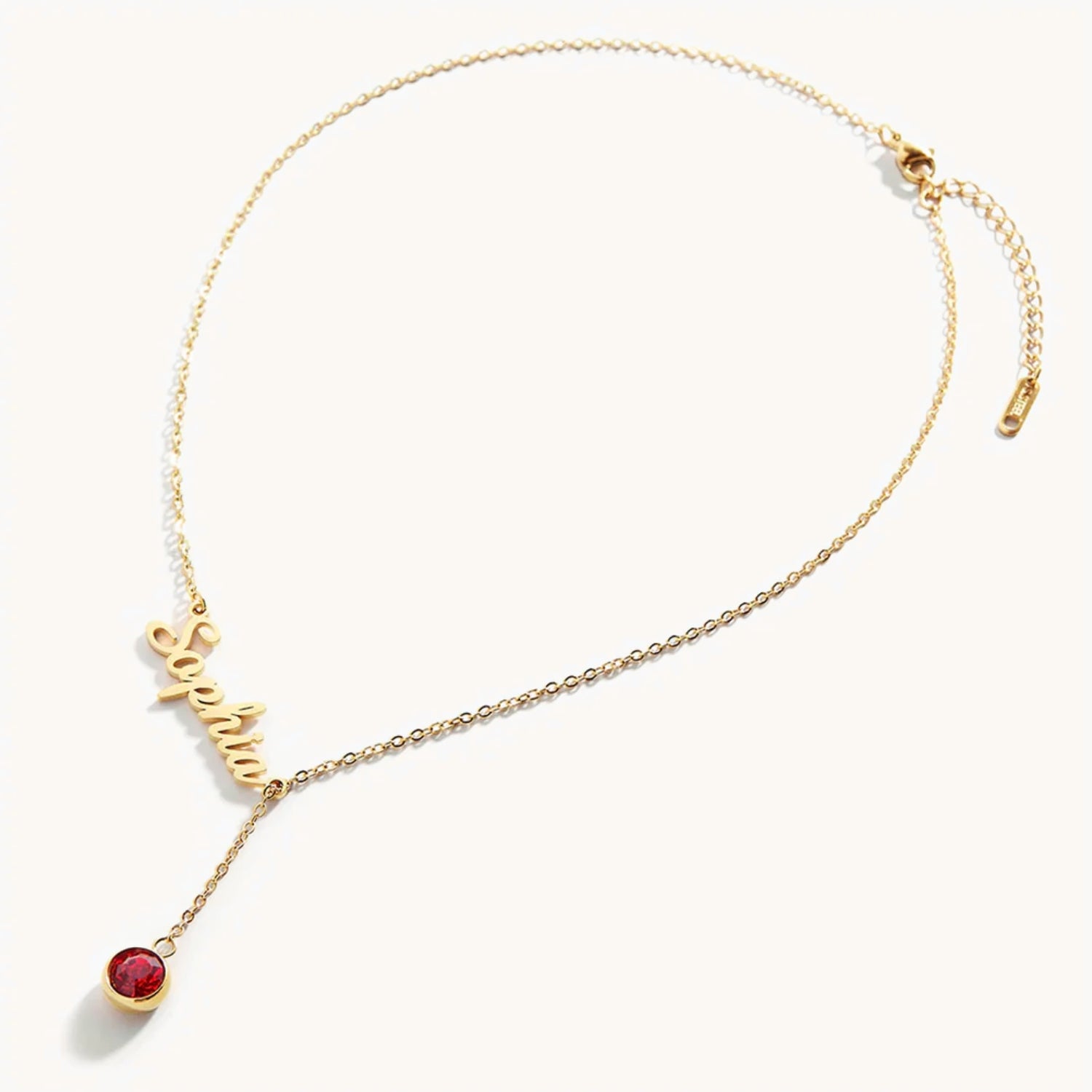Collier Prénom & Pierre de Naissance Suspendue en Or