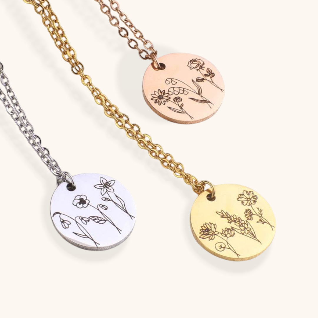 Engraved Bouquet Necklace
