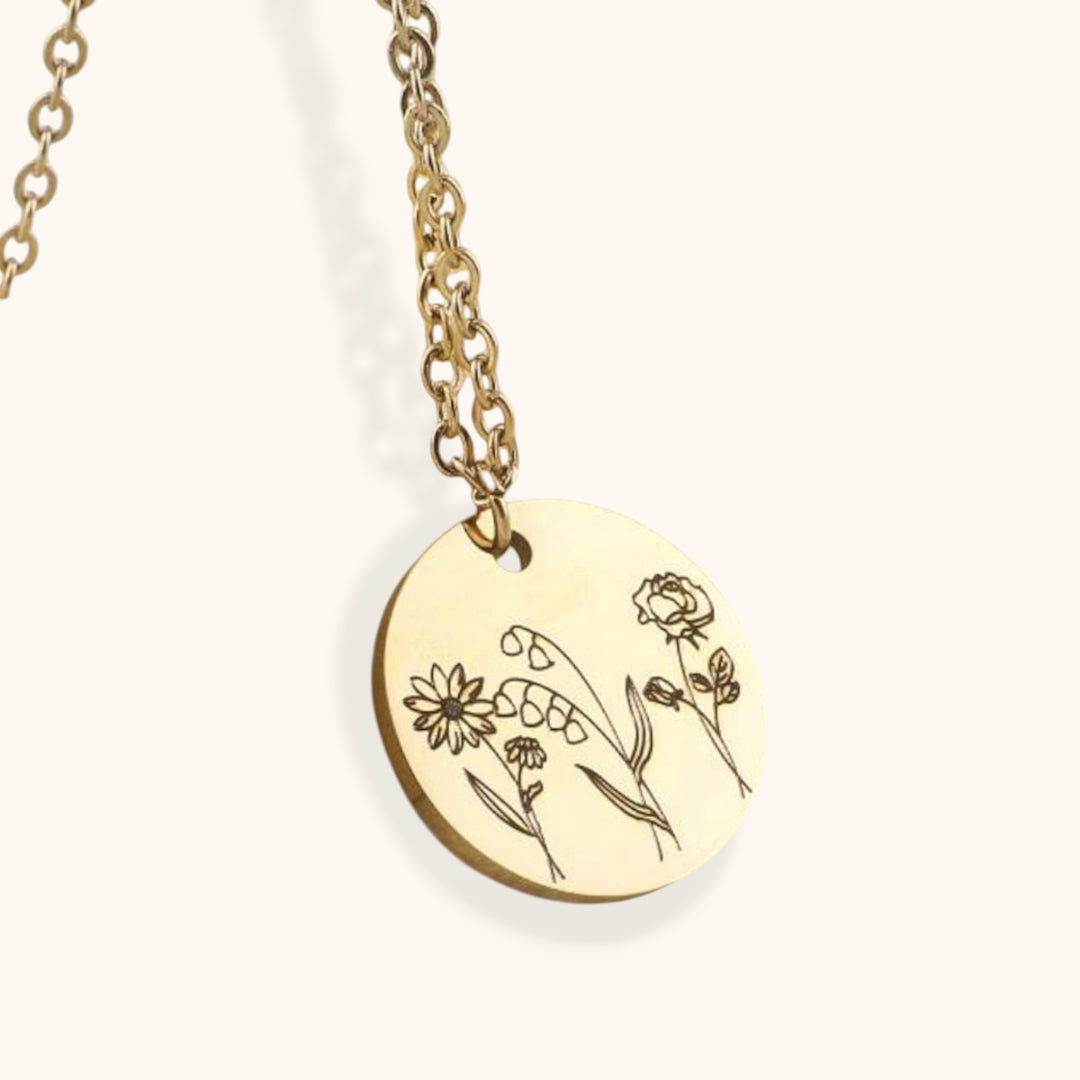 Engraved Bouquet Necklace