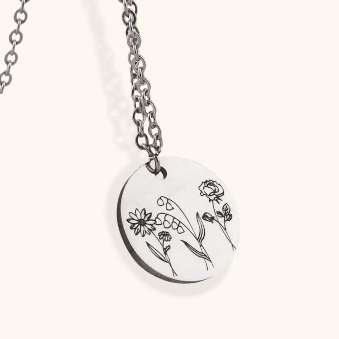 Engraved Bouquet Necklace