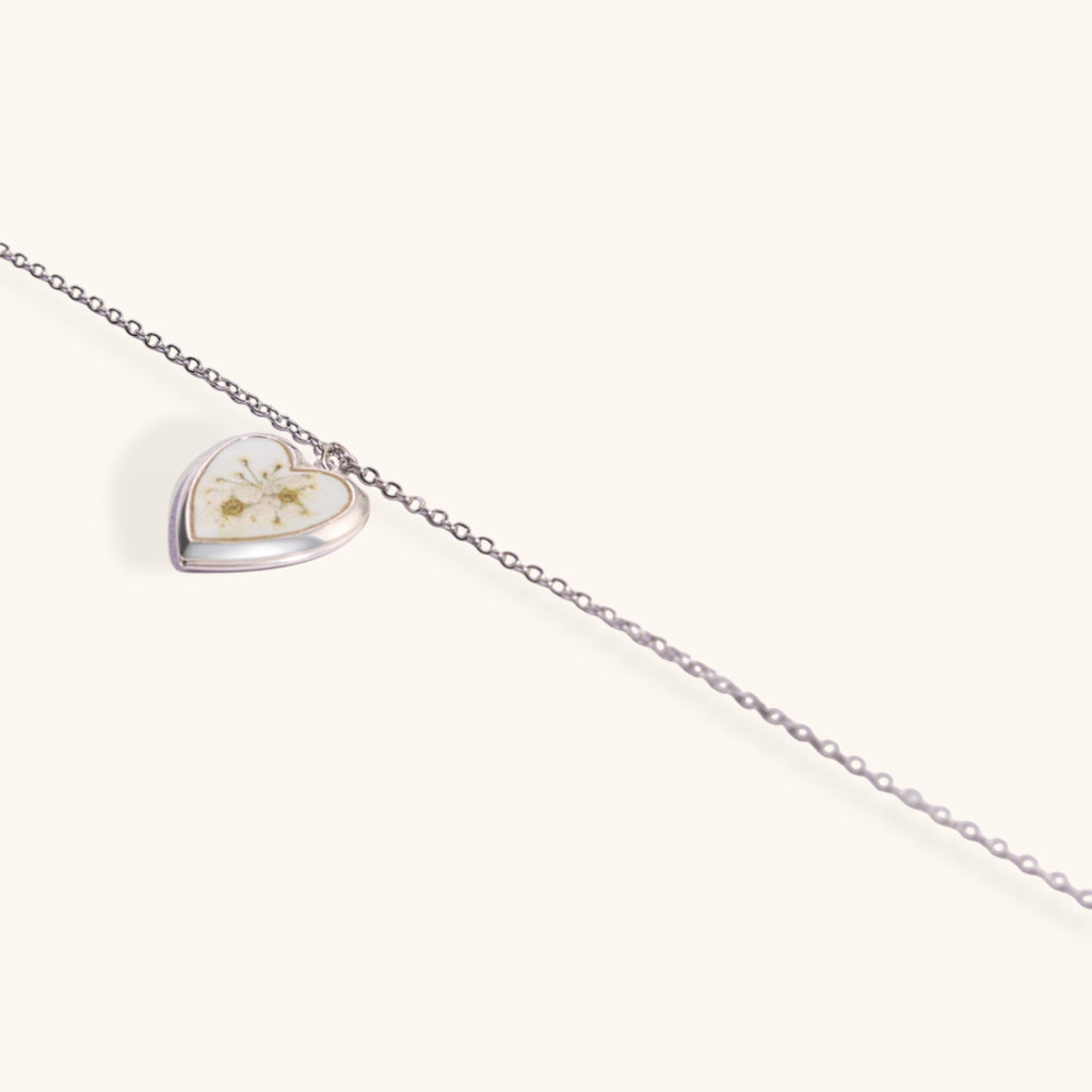 Forget-Me-Not Heart Locket Necklace