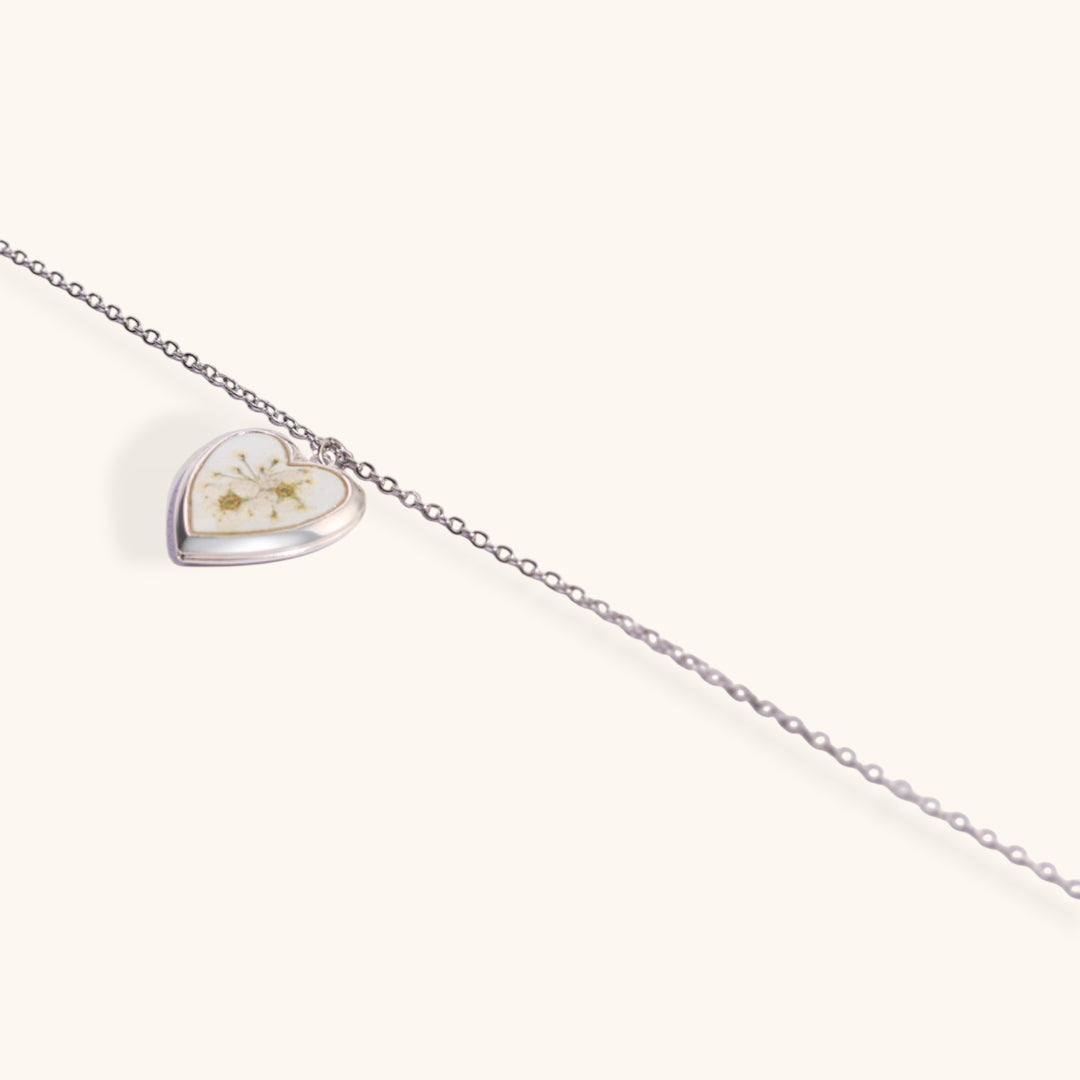 Forget-Me-Not Heart Locket Necklace