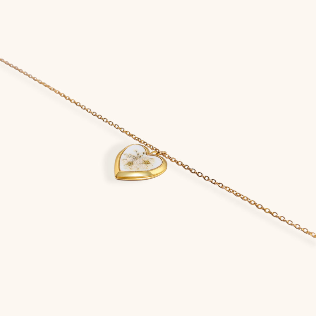 Forget-Me-Not Heart Locket Necklace