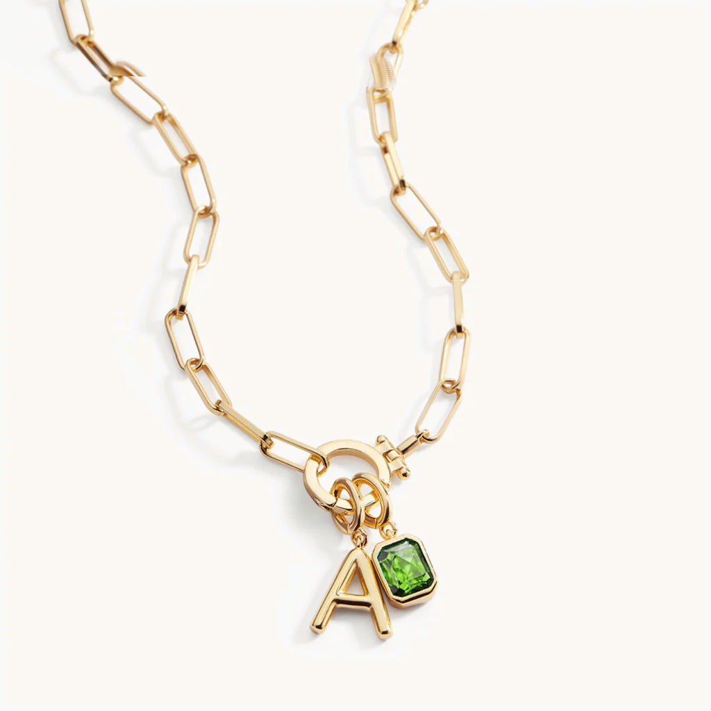 Collier Maille Initiale & Pierre de Naissance