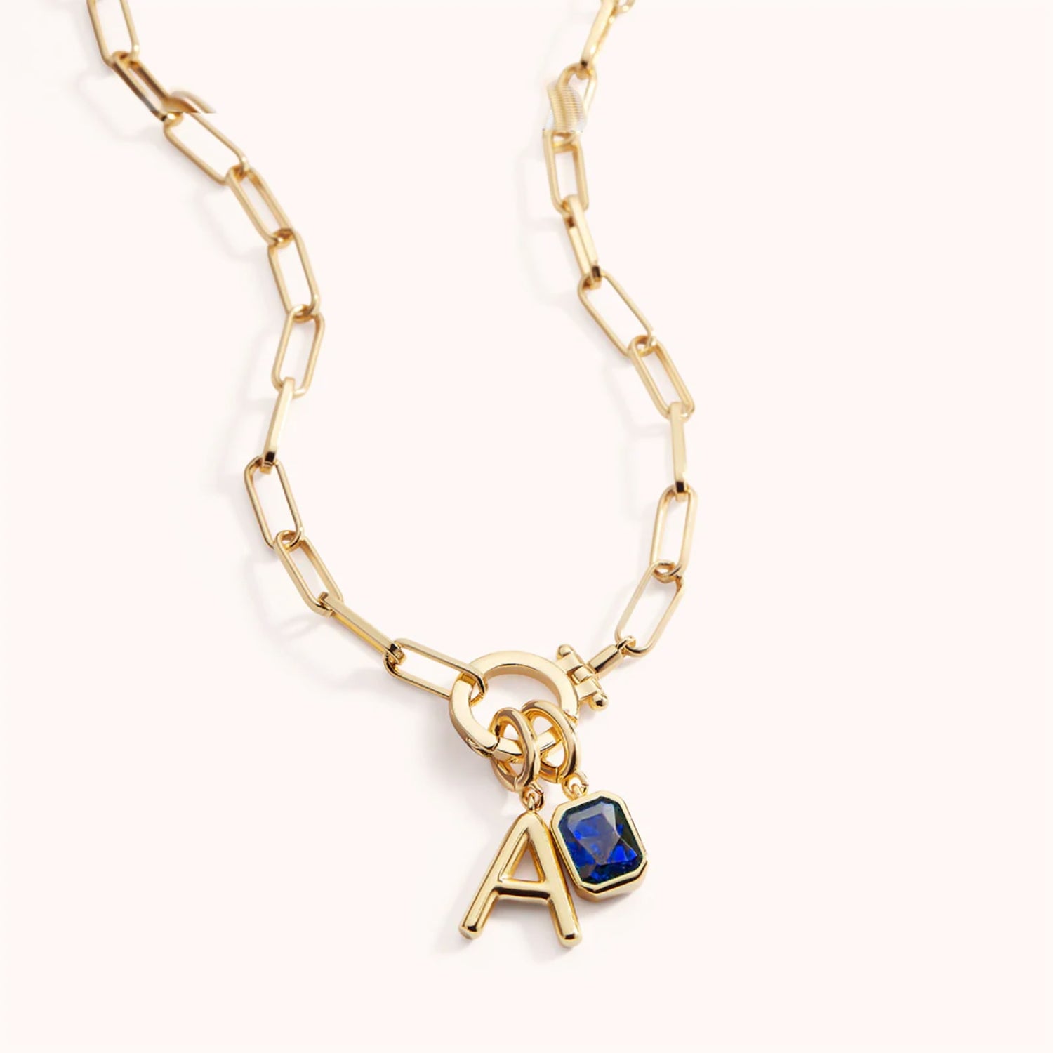 Collier Maille Initiale & Pierre de Naissance en Or