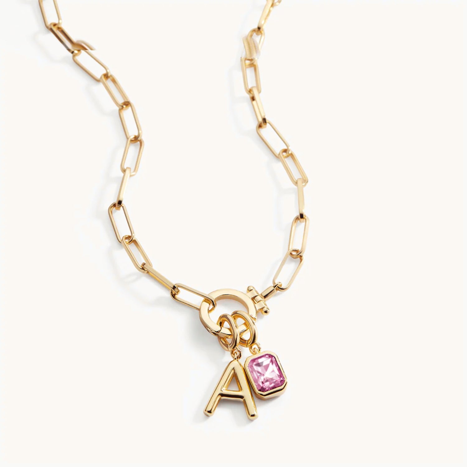 Collier Maille Initiale & Pierre de Naissance en Or