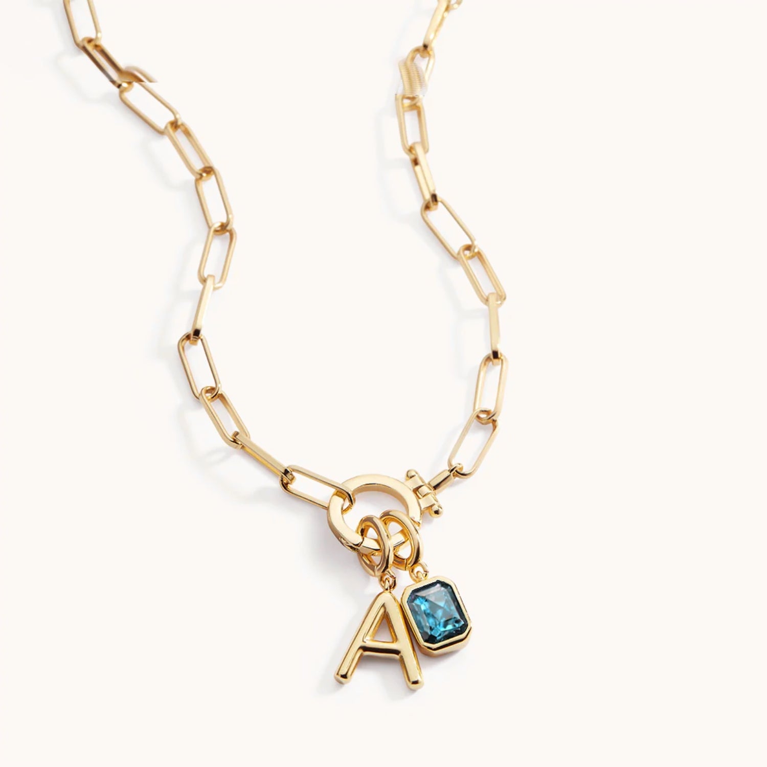 Collier Maille Initiale & Pierre de Naissance en Or
