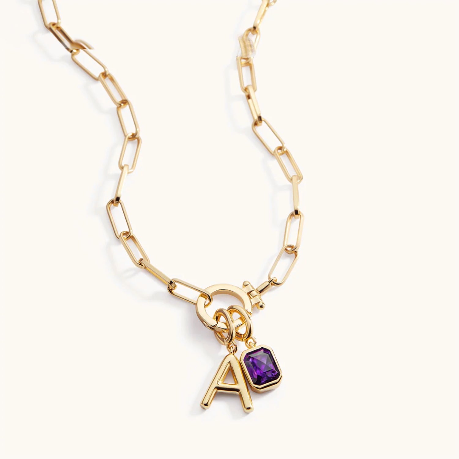 Collier Maille Initiale & Pierre de Naissance en Or