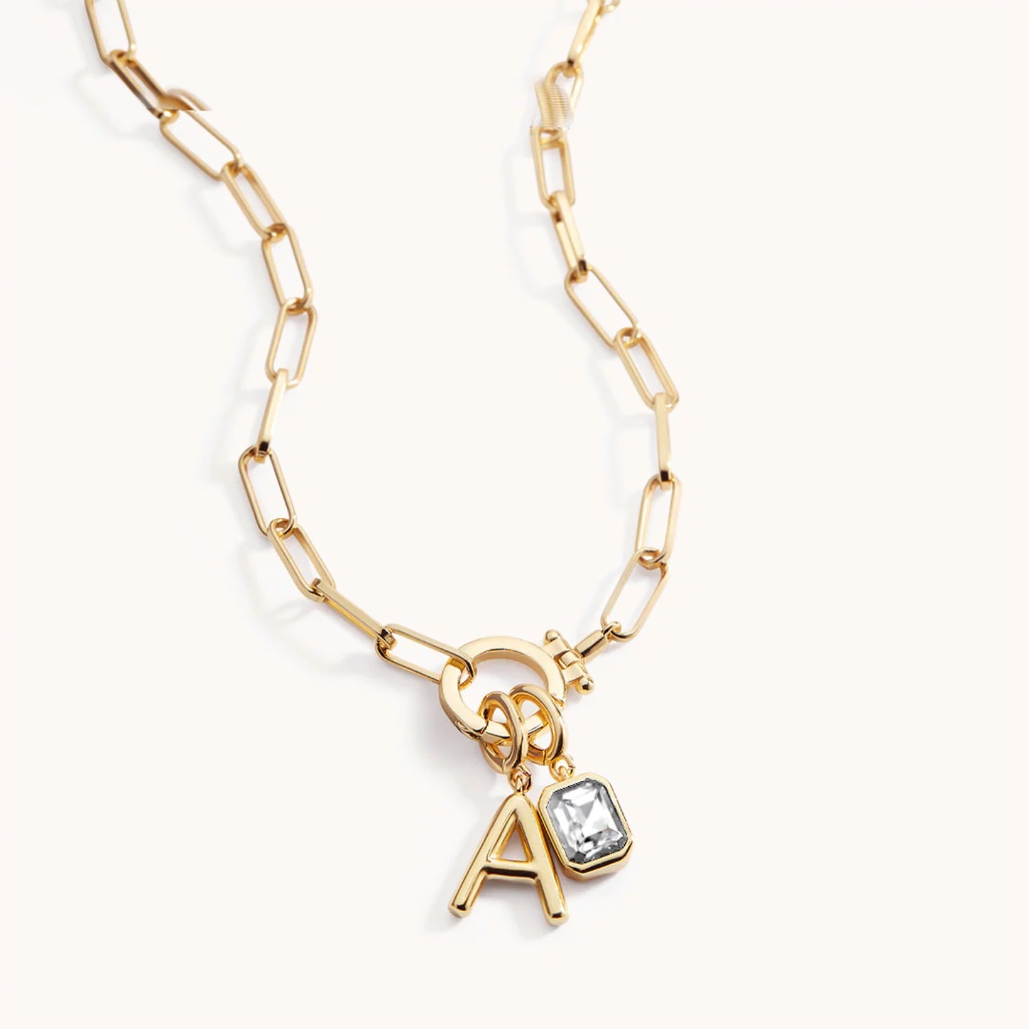 Collier Maille Initiale & Pierre de Naissance en Or