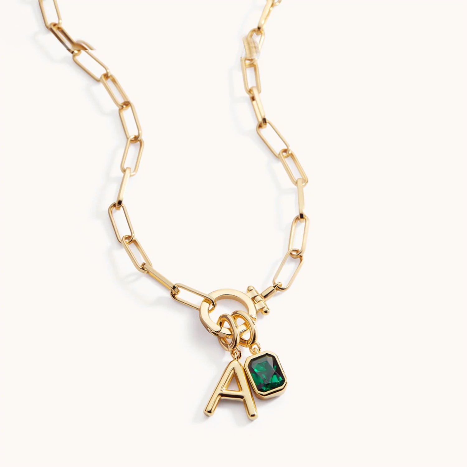 Collier Maille Initiale & Pierre de Naissance en Or