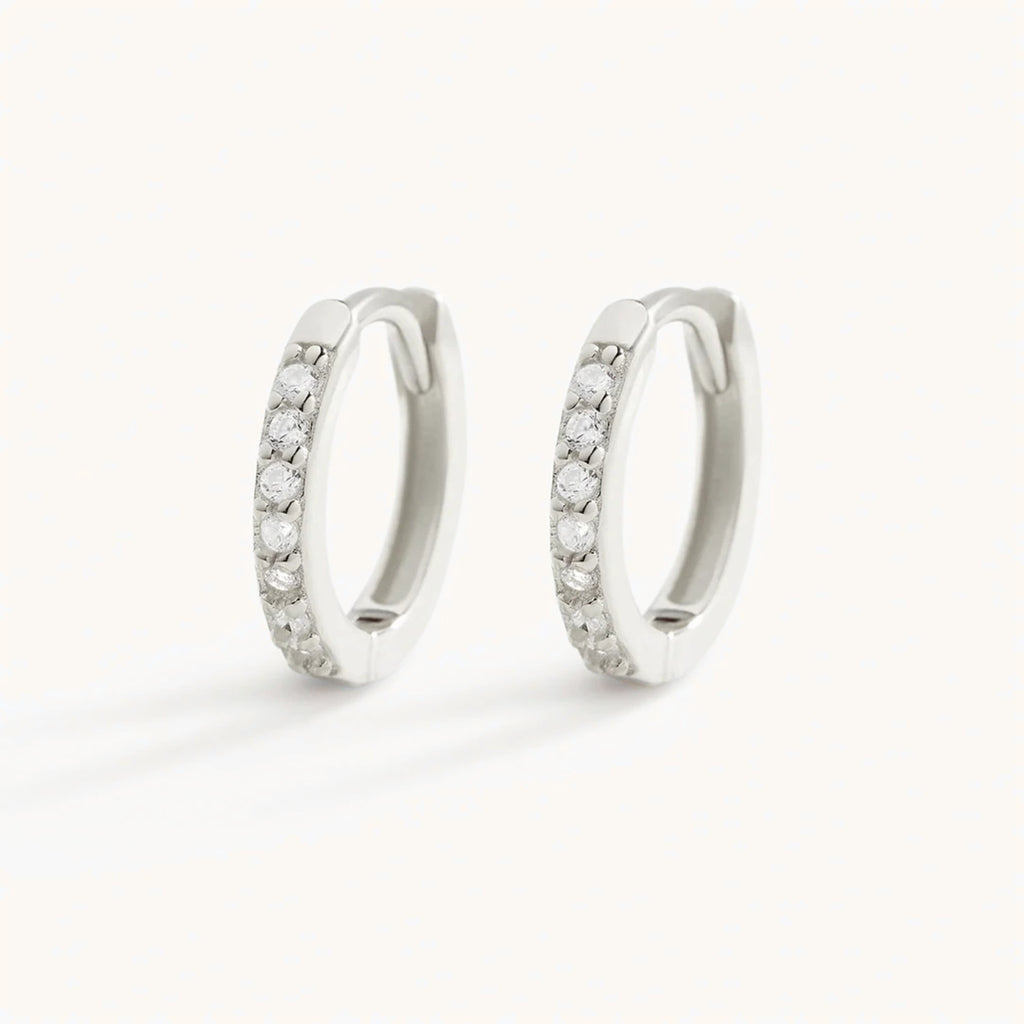 Pavé Huggie Hoops