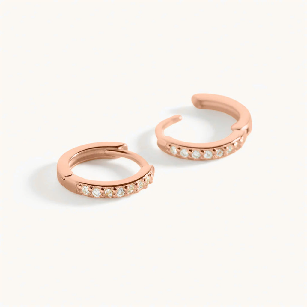 Pavé Huggie Hoops