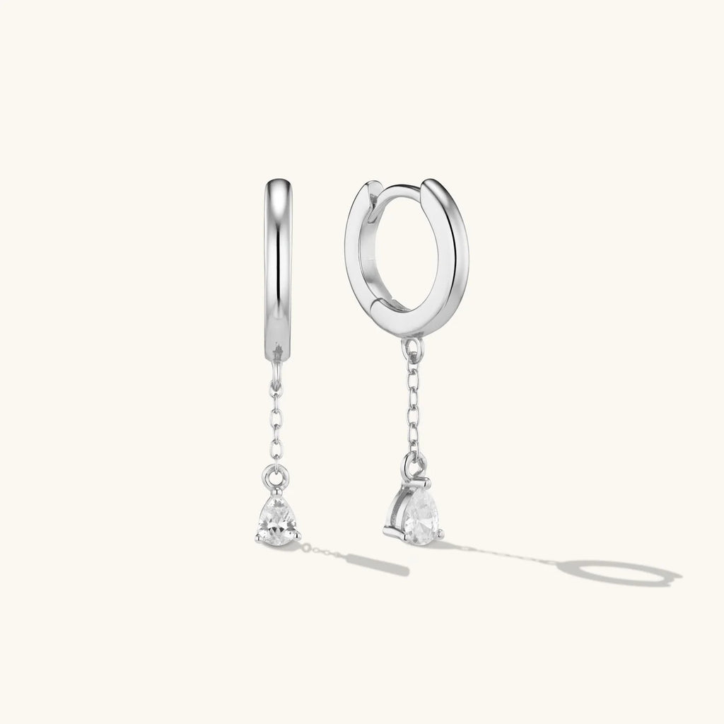 Créoles Pendantes Cristal Midi en Argent