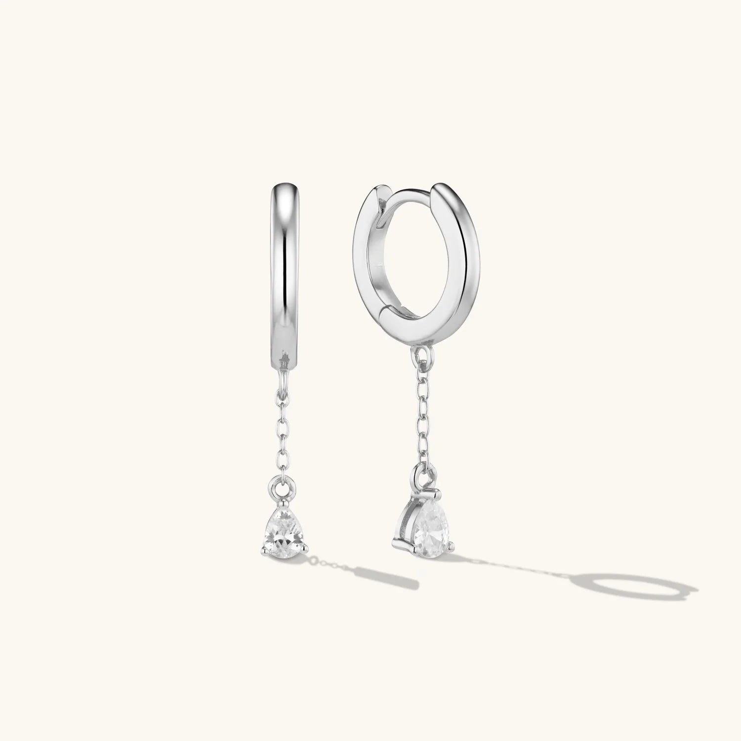 Créoles Pendantes Cristal Midi en Argent