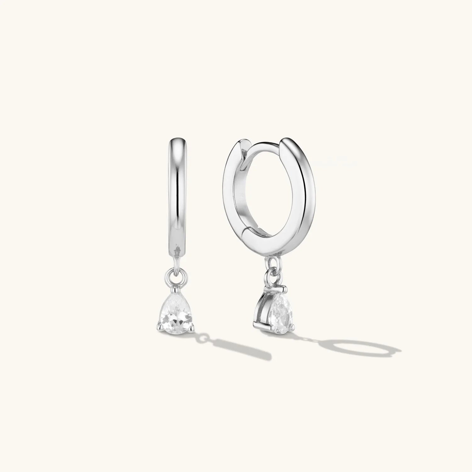 Créoles Pendantes Cristal en Argent