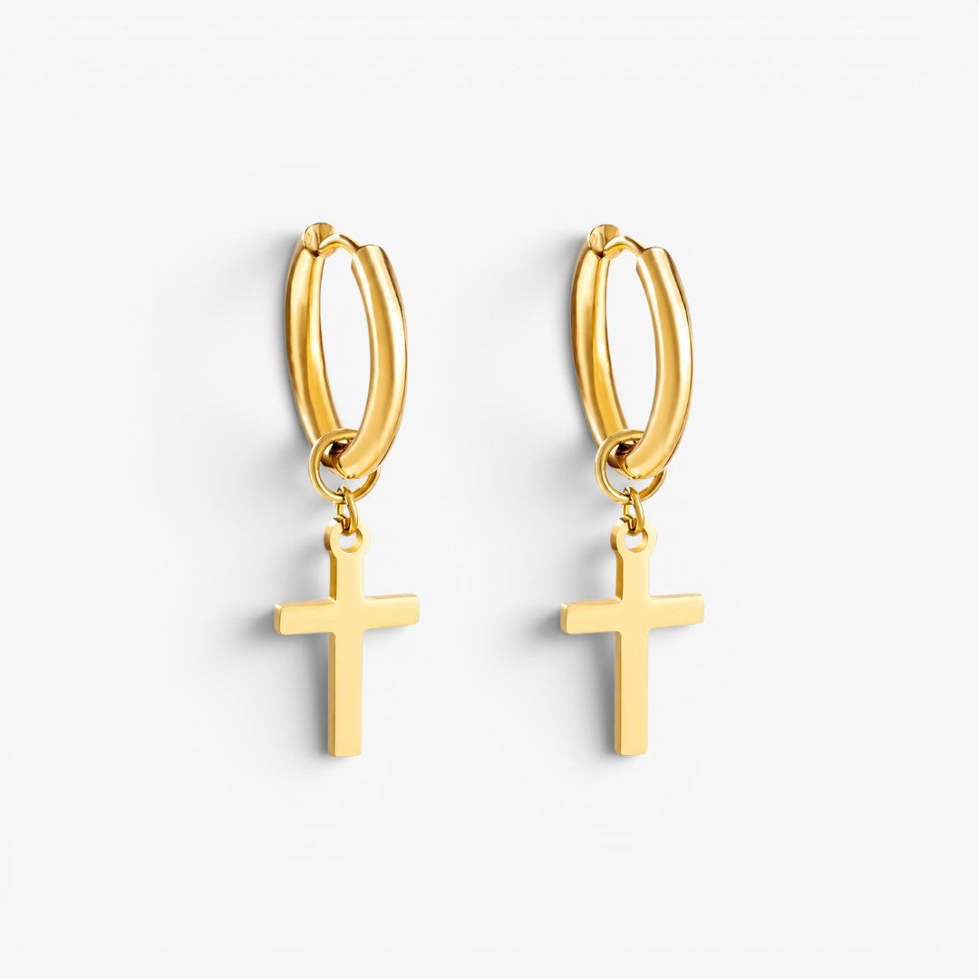 Cross | Boucles d’Oreilles Créoles Homme
