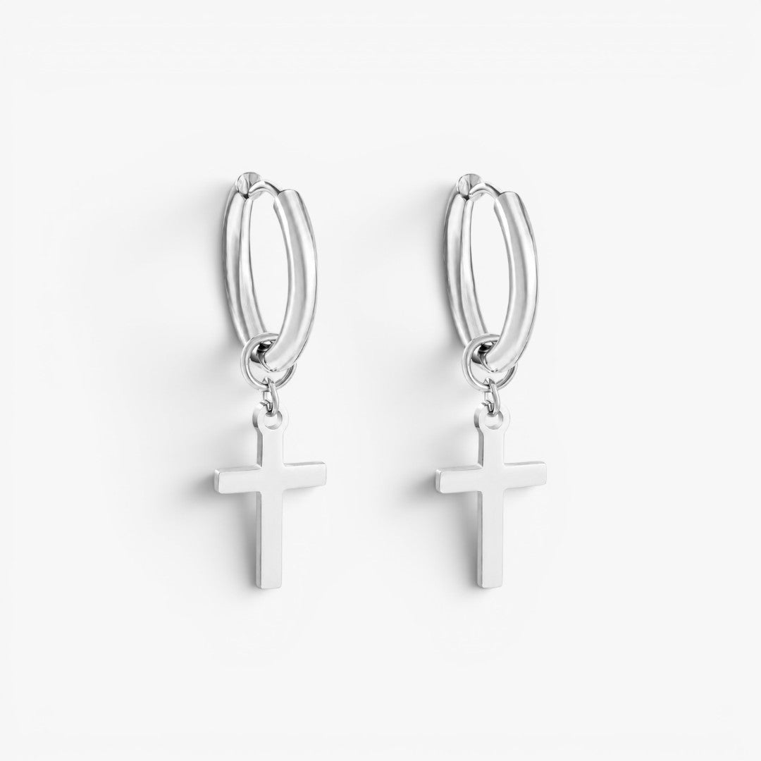 Cross | Hoop Earrings for Men