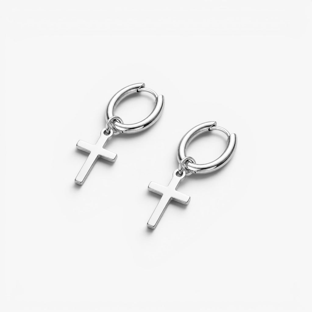 Cross | Boucles d’Oreilles Créoles Homme
