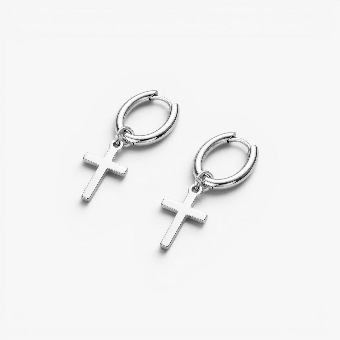Cross | Boucles d’Oreilles Créoles Homme
