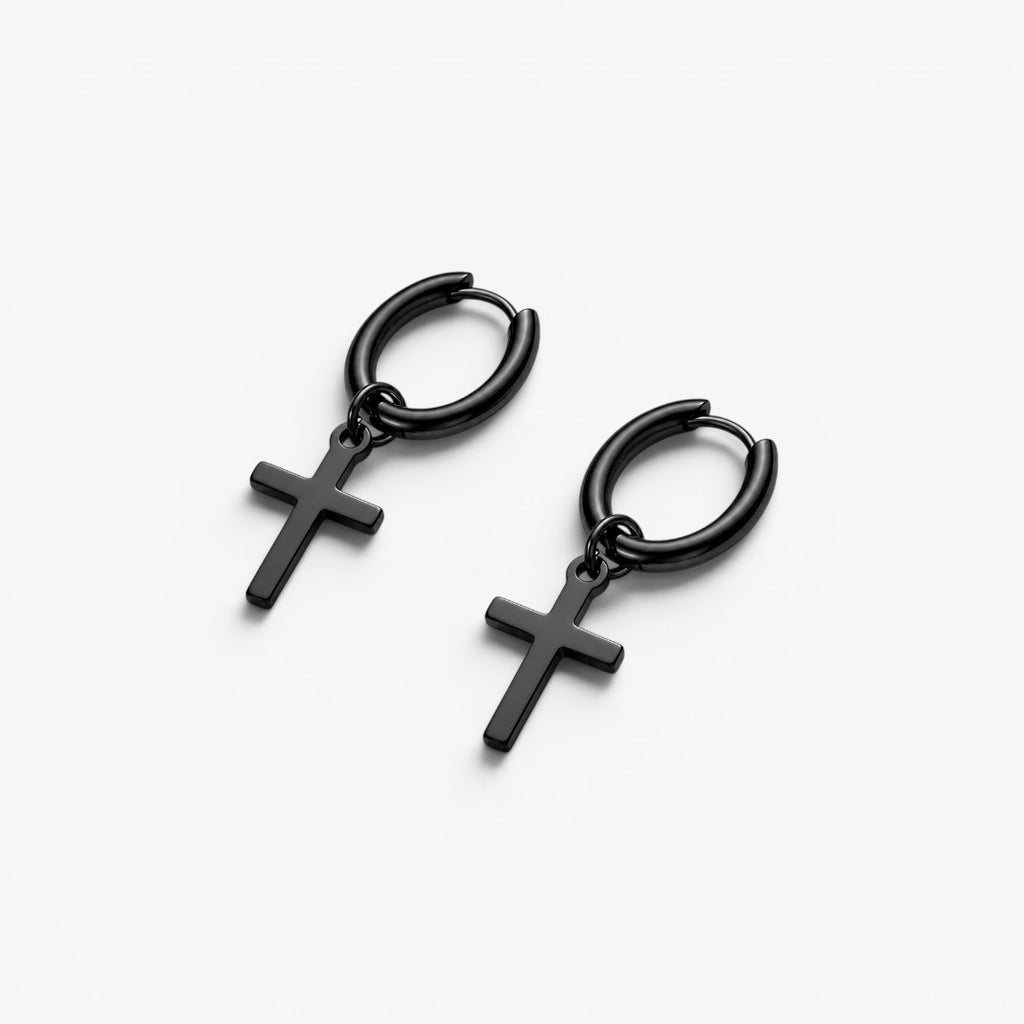 Cross | Boucles d’Oreilles Créoles Homme