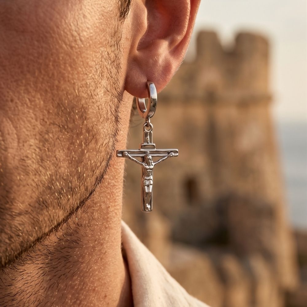 Crucifix | Hoop Earrings for Men