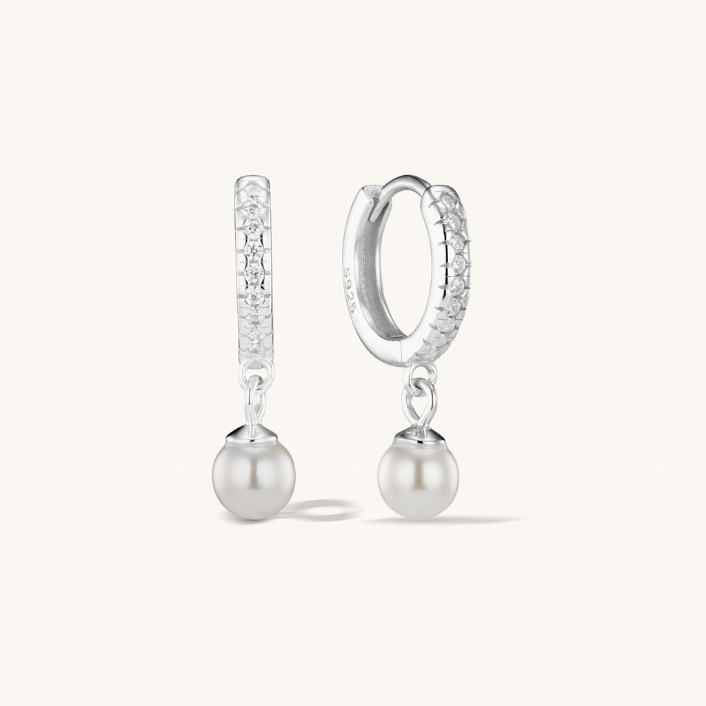 Créoles Perle Cristal en Argent