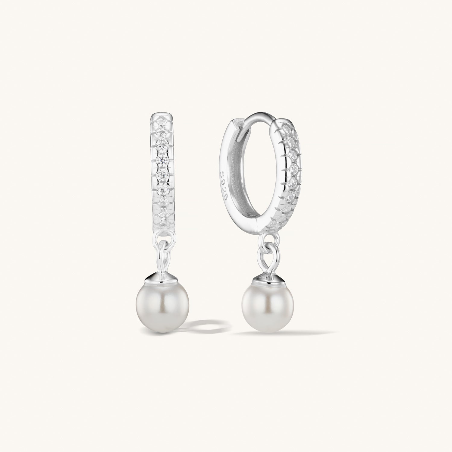 Créoles Perle Cristal en Argent