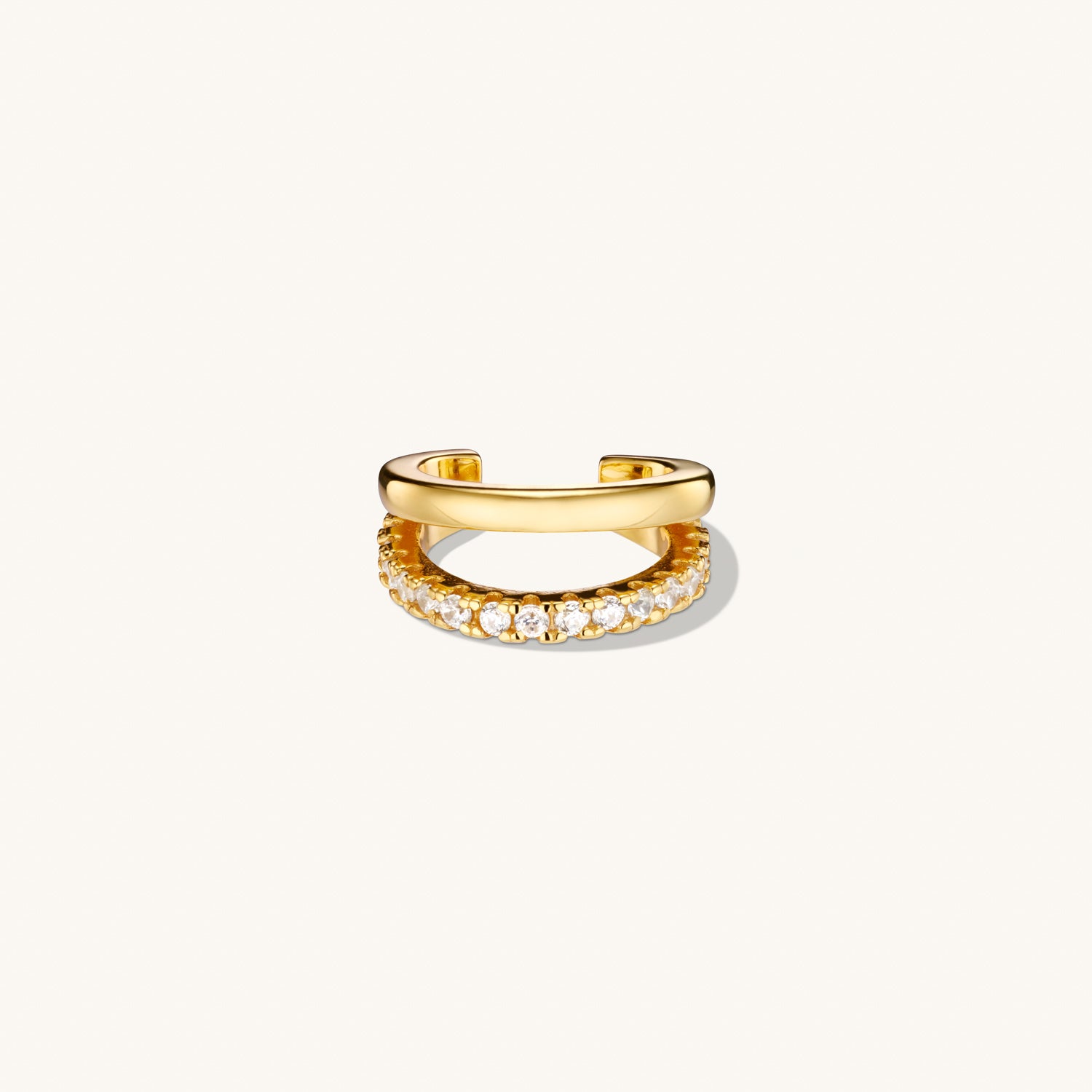 Ear Cuff Superposé en Cristal en Or