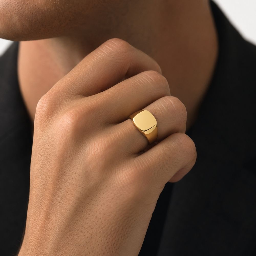 Cube | Anillo tipo sello para hombre