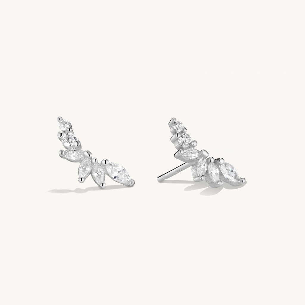 Puces d’Oreilles Crystal Climber en Argent