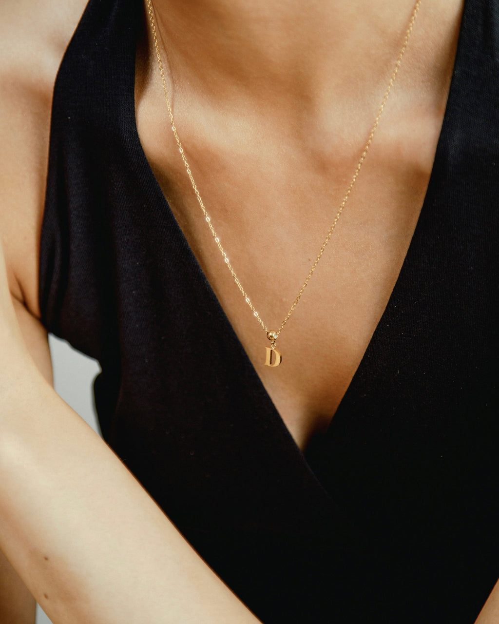 Pendentif Initiale D Classique en Or