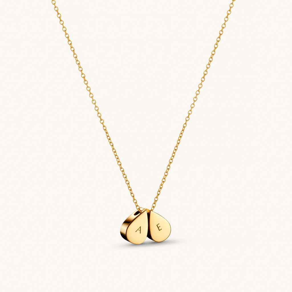 Collier Goutte Double Perle en Or