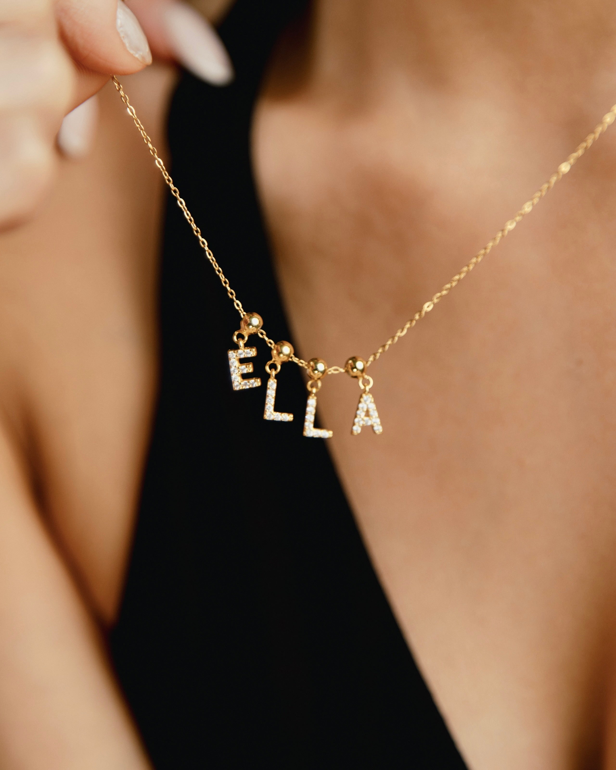 Pendentif Initiale E avec Diamant en Or
