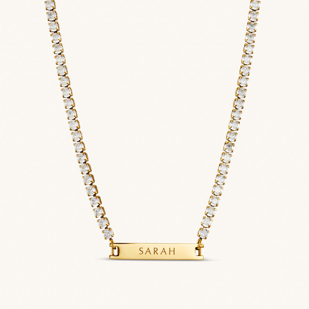 Collier Tennis Gravé en Or