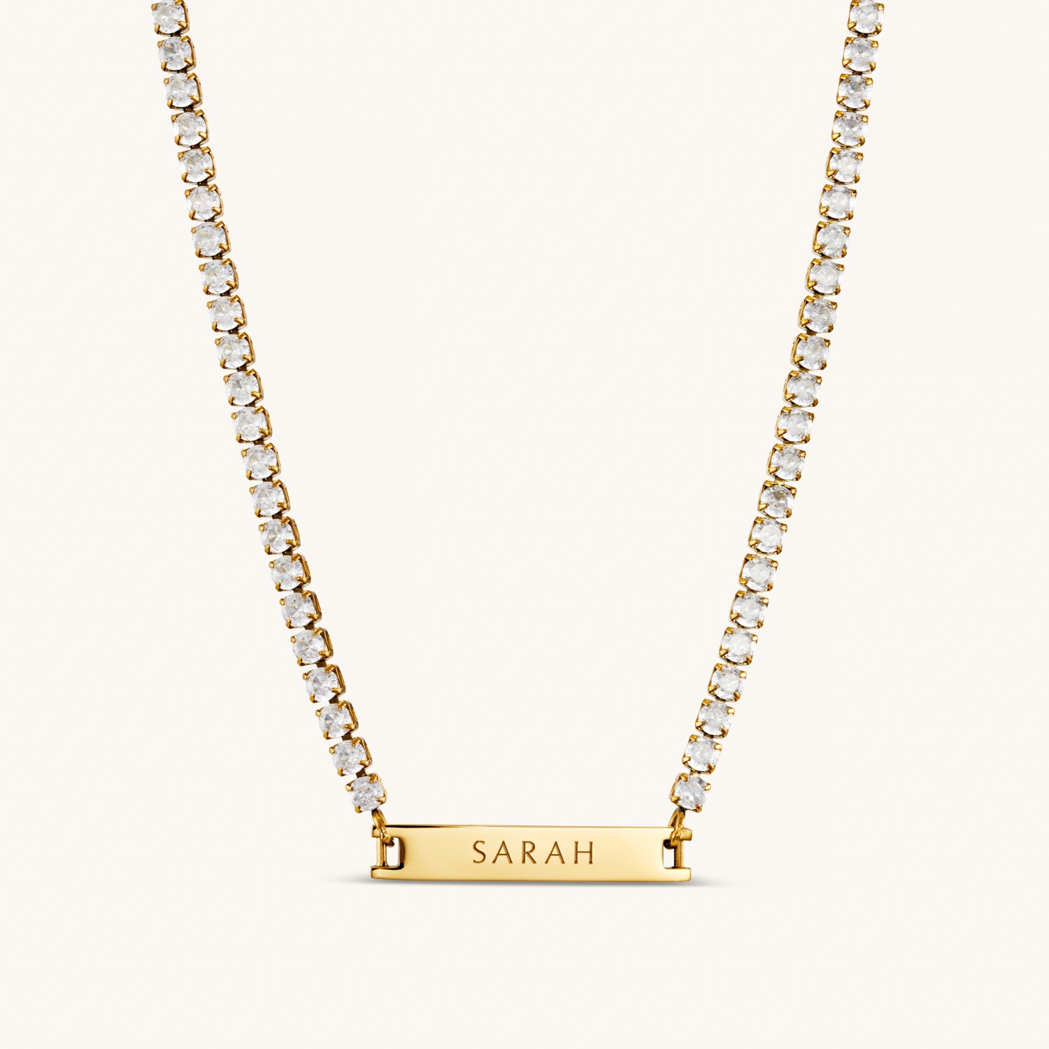 Collier Tennis Gravé en Or