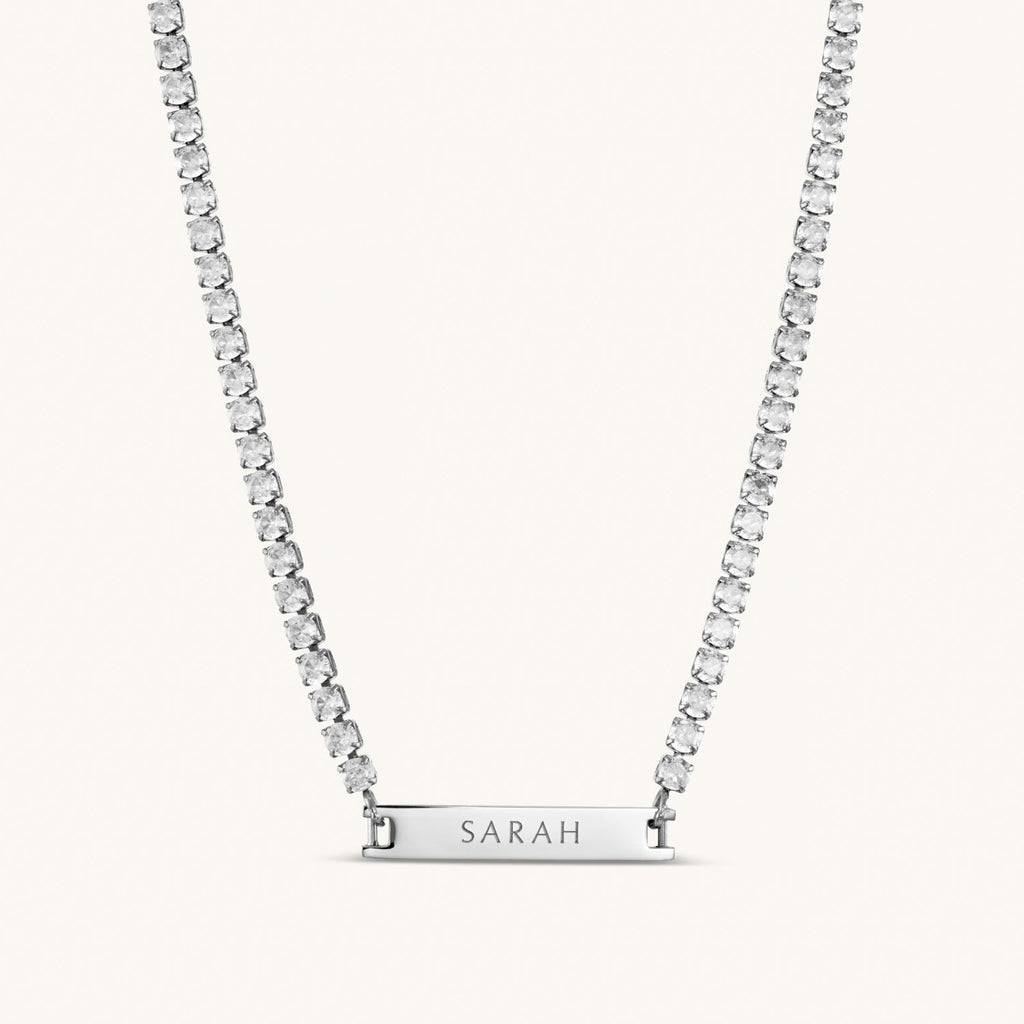 Collier Tennis Gravé en Argent