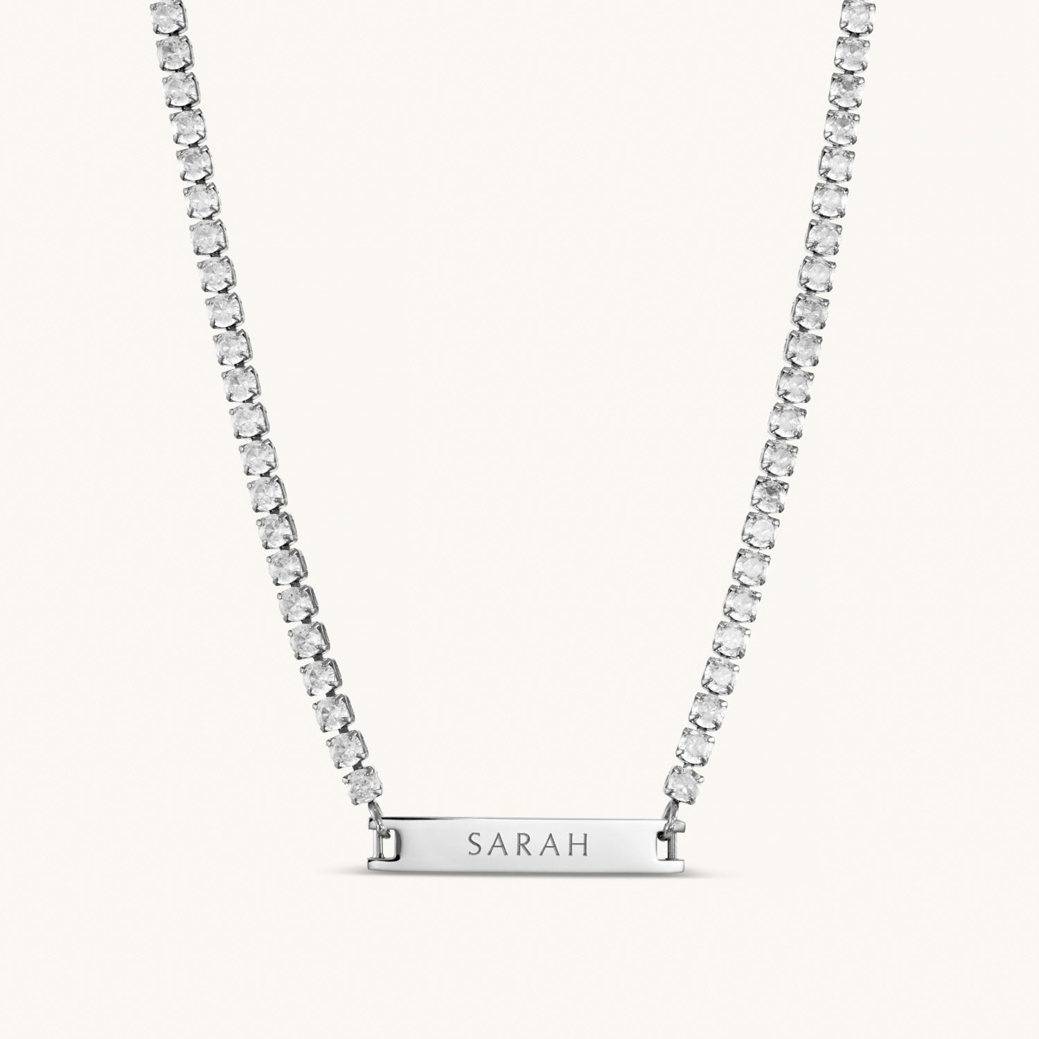 Collier Tennis Gravé en Argent