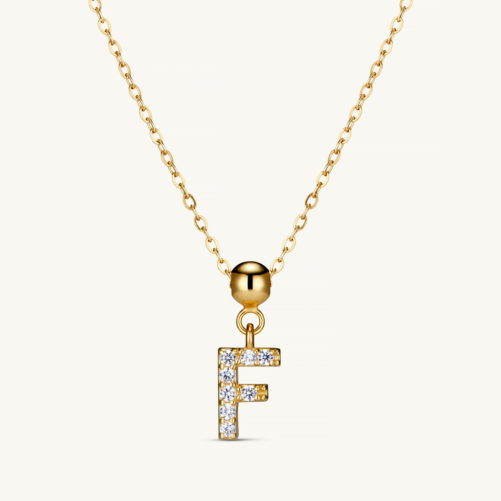 Pendentif Initiale F avec Diamant en Or