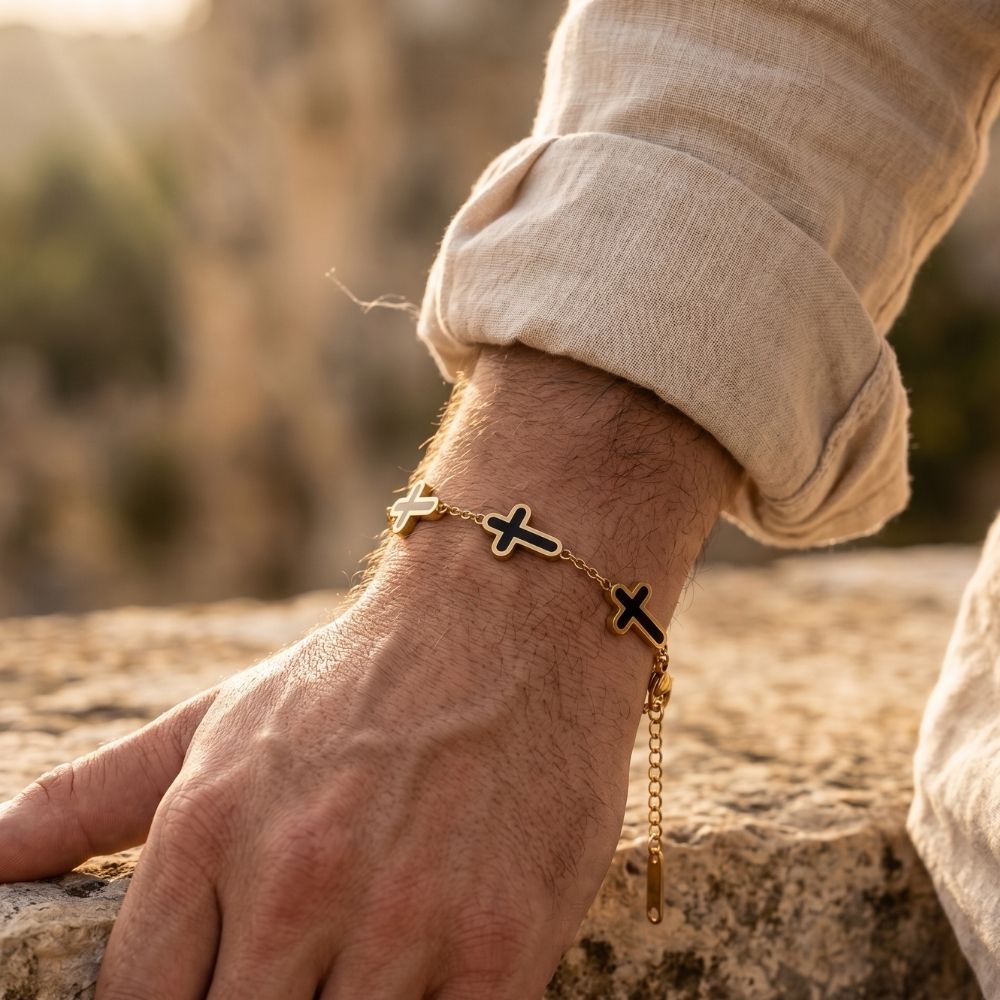 Faith | Pulseira Homem Corrente Cruz