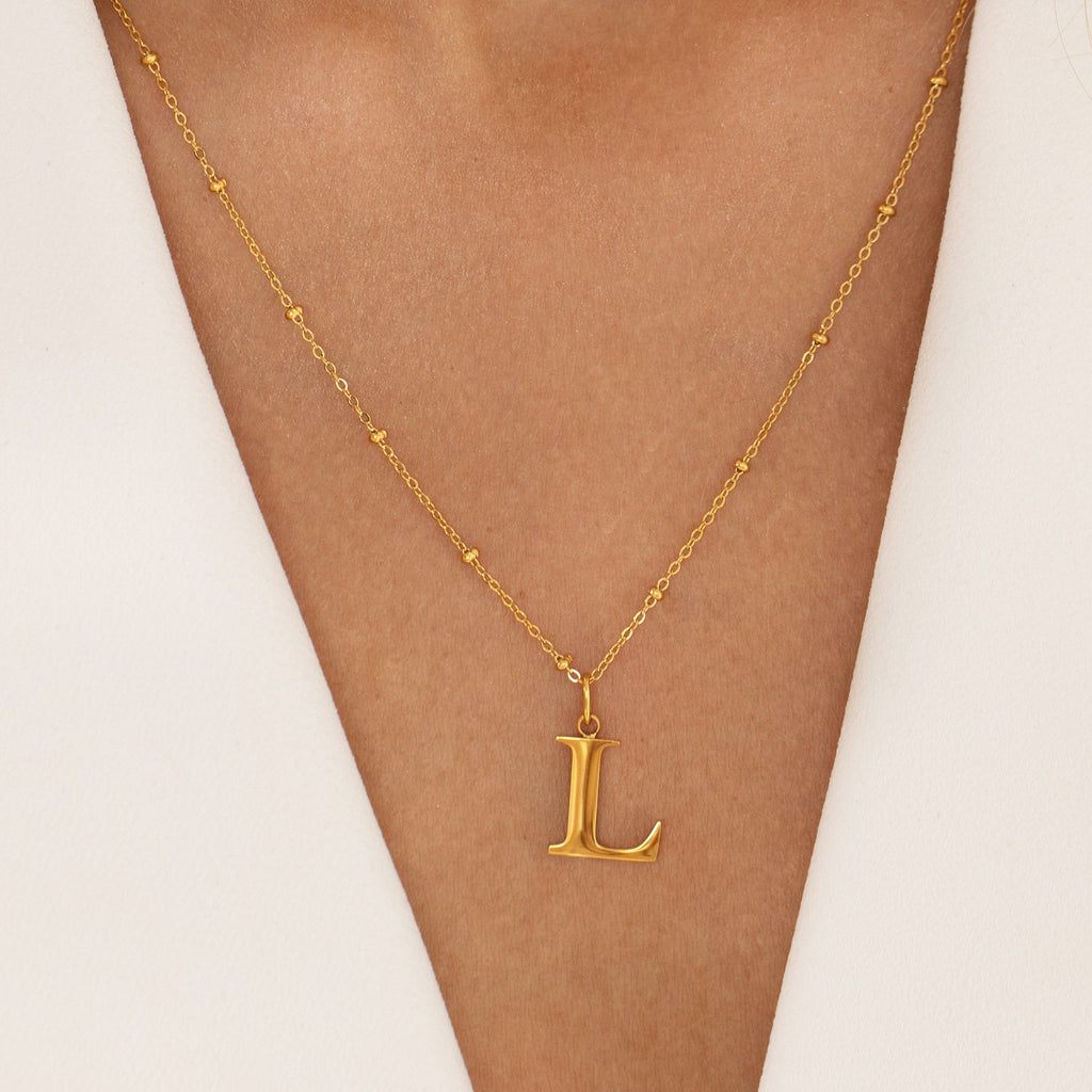 Collier pendentif initiale L en Argent